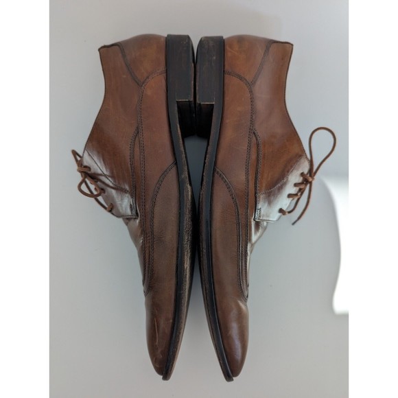 Mercanti Fiorentini Shoes Mens 10.5 Wingtip Oxford Italian Leather‎ Brown - Picture 3 of 9